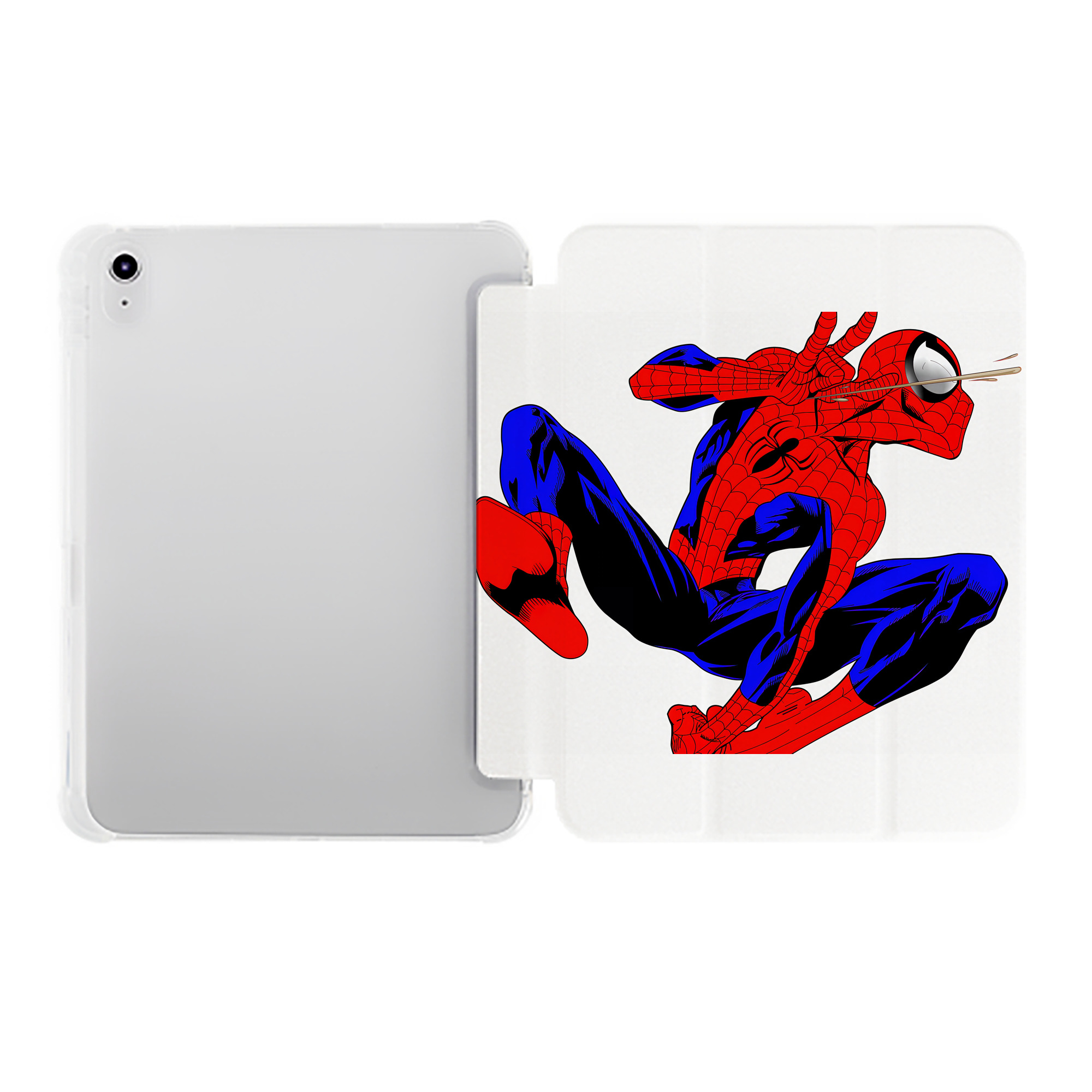 （画像用） Spider Man スパイダーマン IPad ケース ペン収納付き 三つ折りスタンド PUレザー×シリコン 対応機種9.5/10.5/10.9インチ
